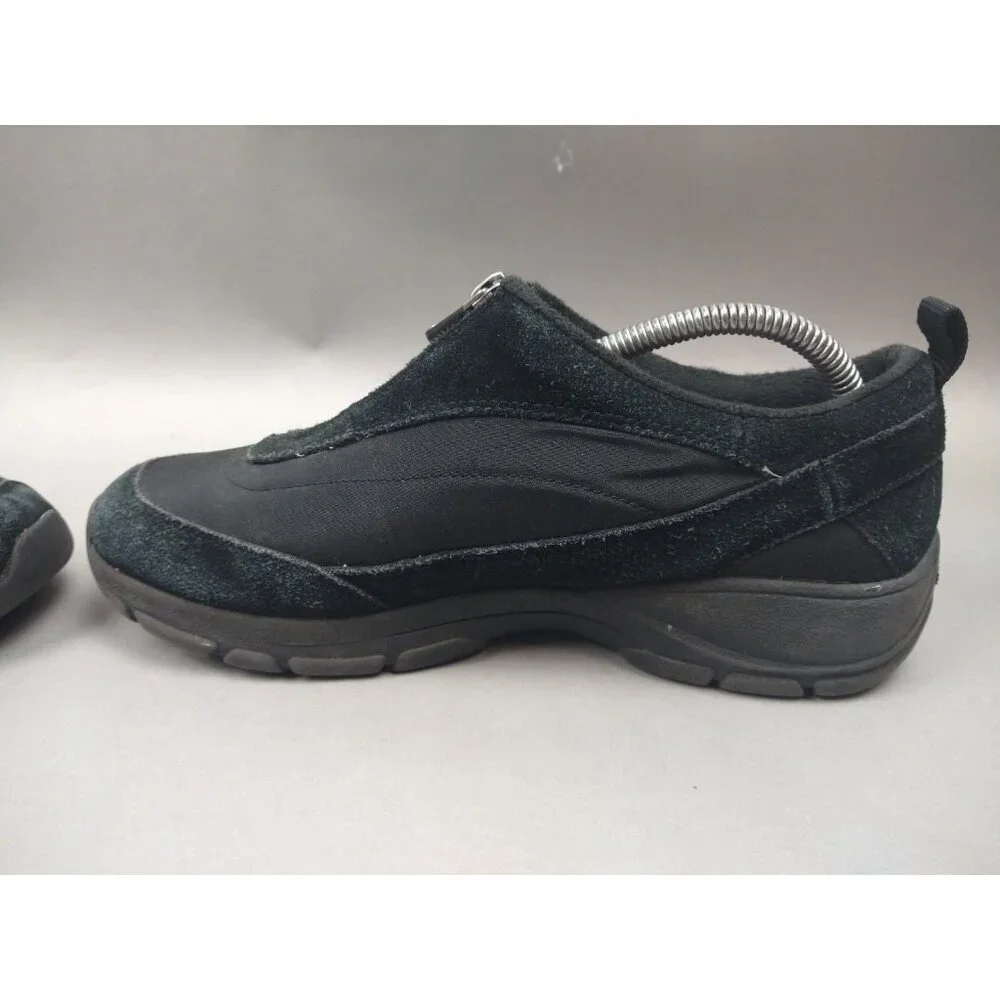 Lands’‎ End Women’s 10 Black Suede All Weather Zip Shoes Oxfords